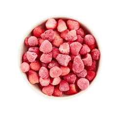 Morangos congelados em tigela